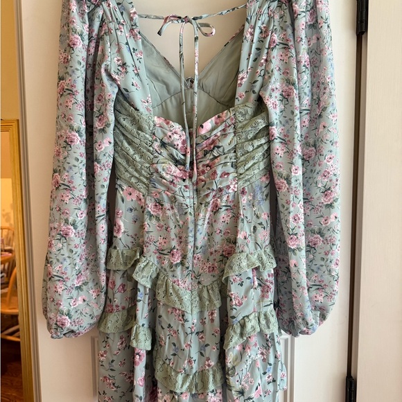 Altar'd State Sage Green Floral Dress - Picture 2 of 3